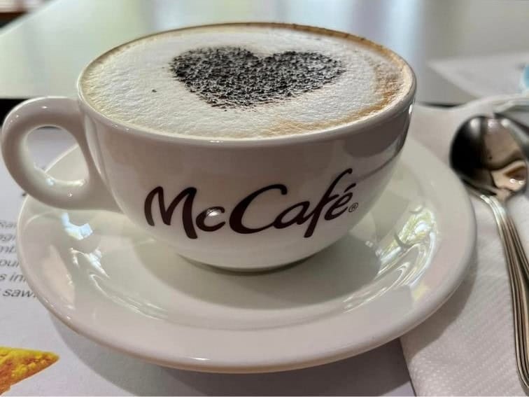 McCafe cappuccino at McDonalds in Indonesia