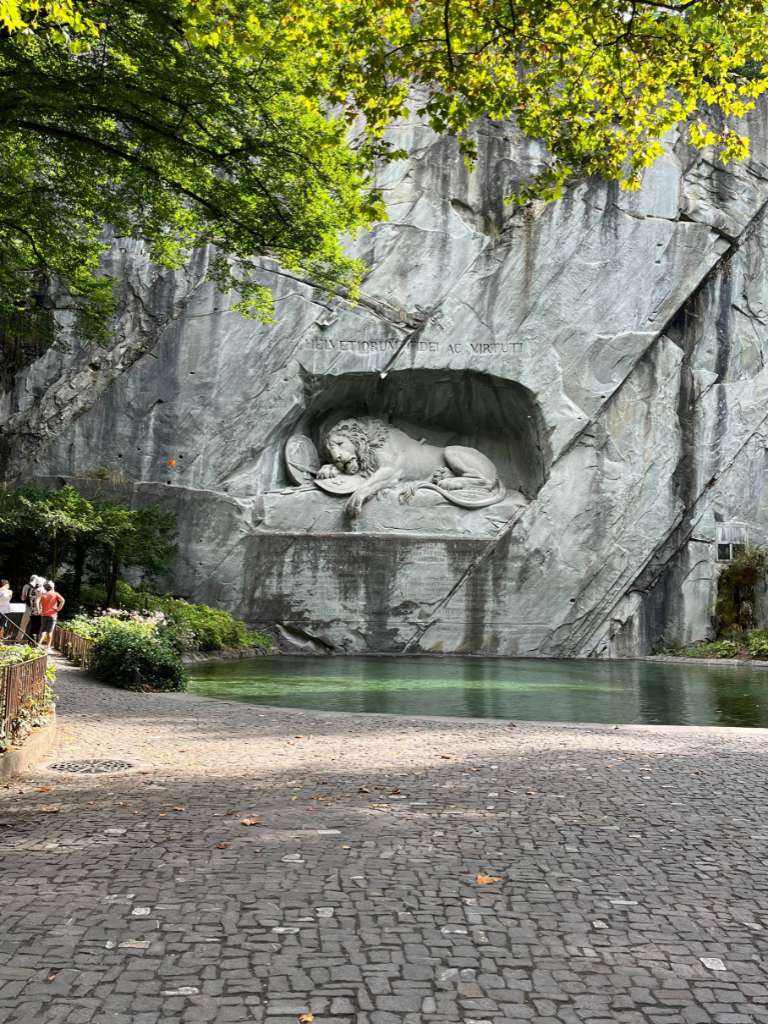 The Lion Monument carved into the stone