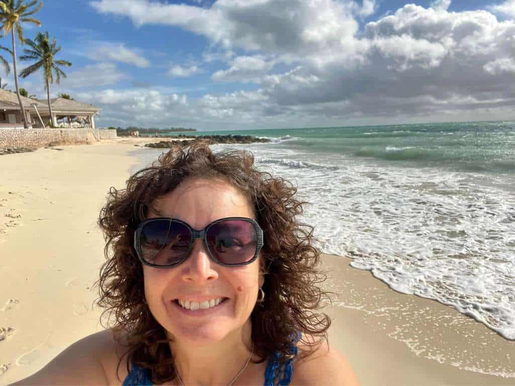 Selfie at a beach in The Bahamas