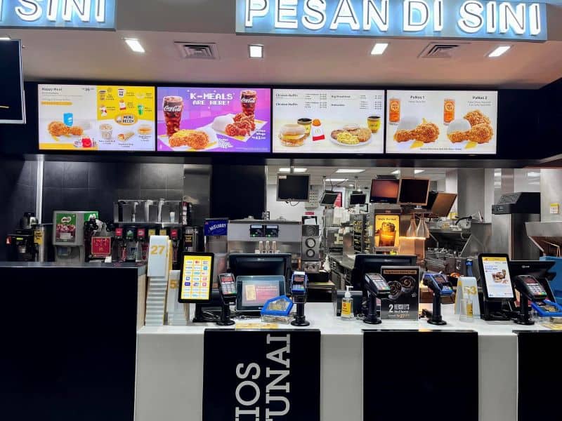 Counter at McDonalds in Indonesia