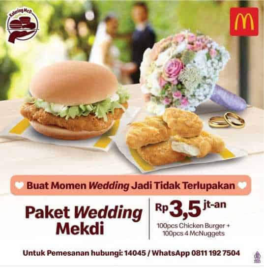 Advertisement of wedding catering at McDonalds in Indonesia