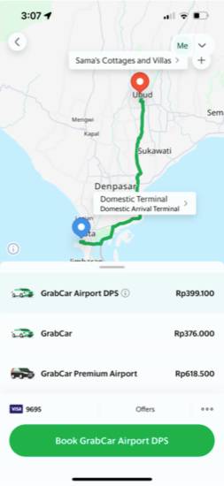 Grab app book car