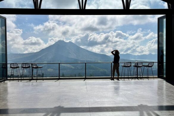 View of Kintimani from inside coffee shop