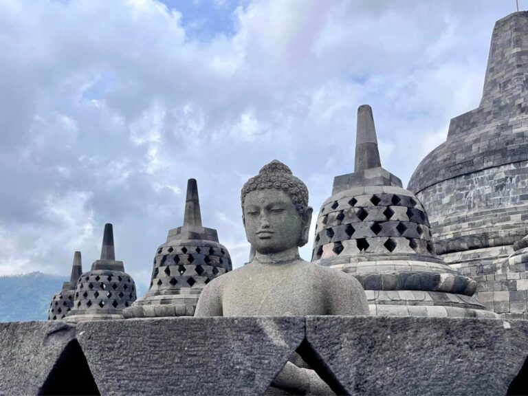 Stupas at top of Borobudur Temple