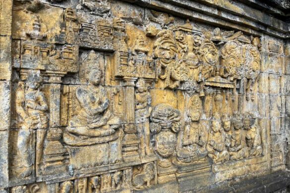 Close up of Borobudur carving