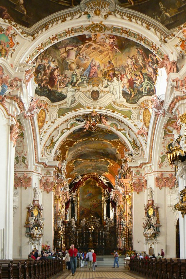 Ornate interior of Einsiedeln Abbey