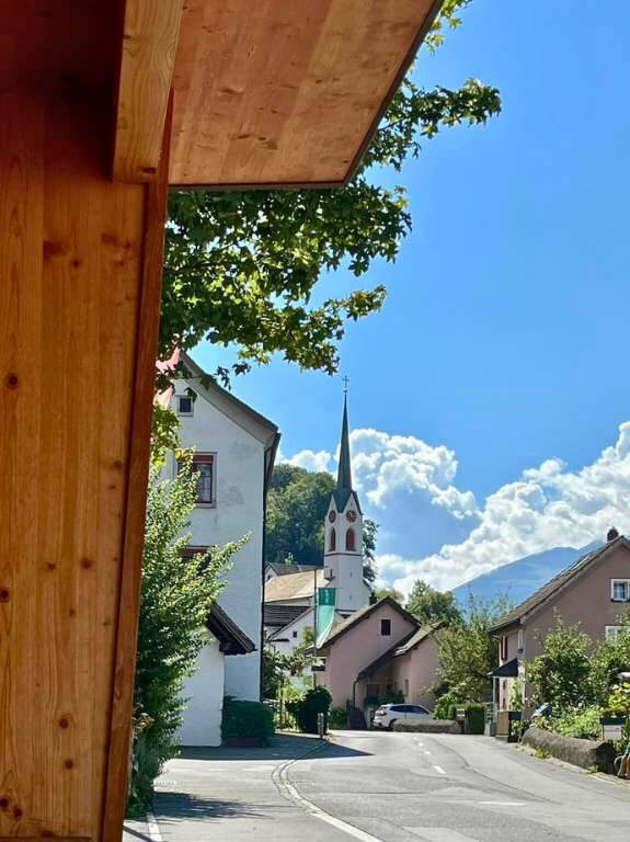 Street view from bus stop in Switzerland