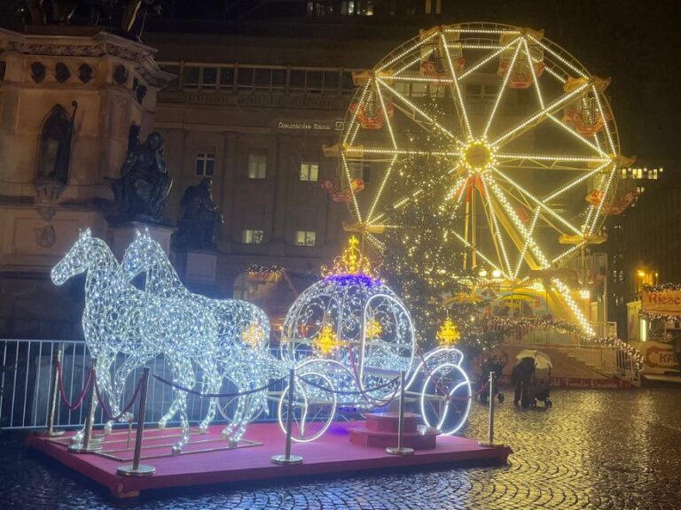 Ferris wheel and horse and carriage