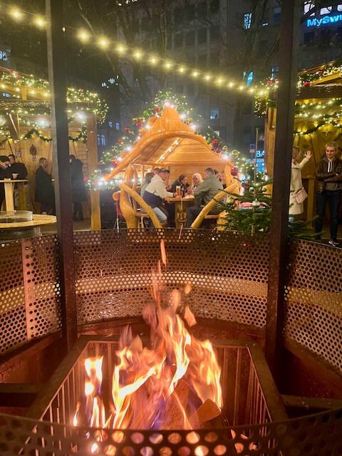 Frankfurt Christmas market fire pit