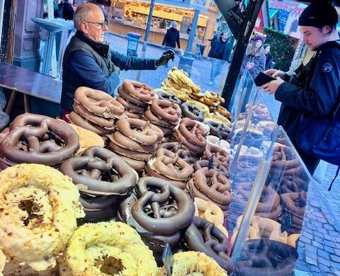 Giant pretzels in Germany