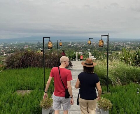 Boardwalk at Abhayagiri in Yogyakarta