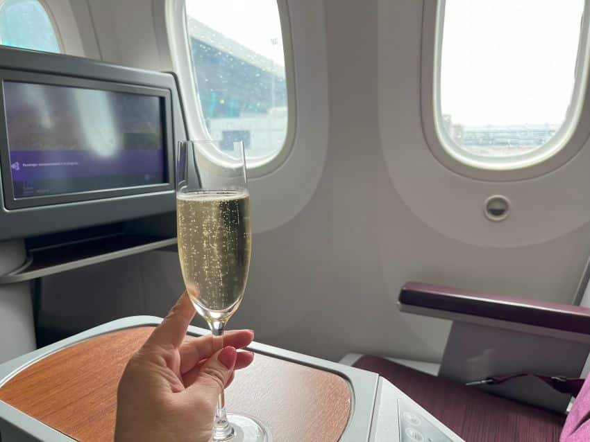 Champagne in business class