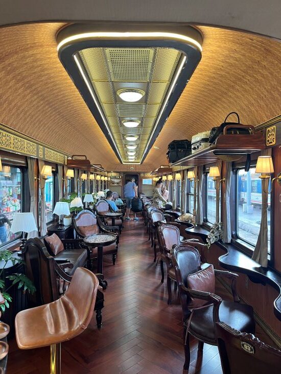 inside the Heritage train VIP carriage